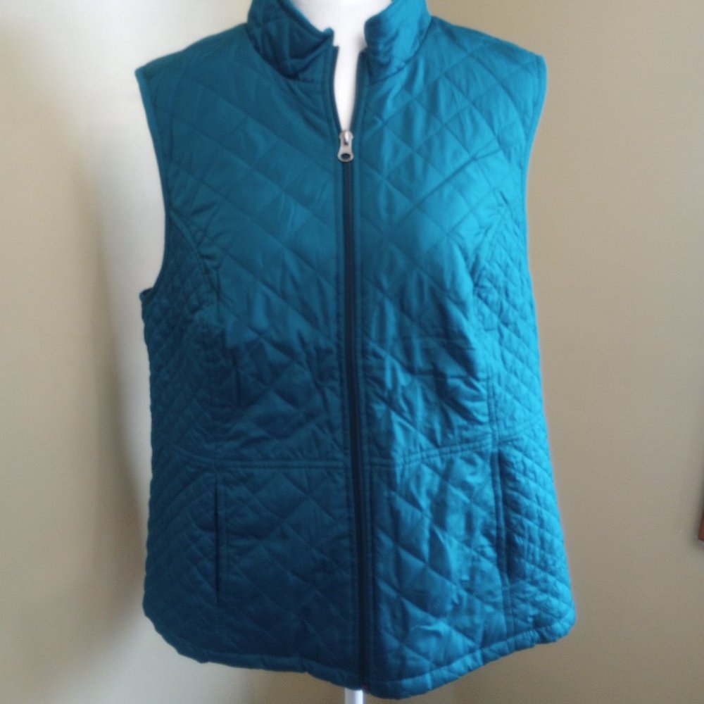 Croft & Barrow Women's Quilted Vest, Teal, L